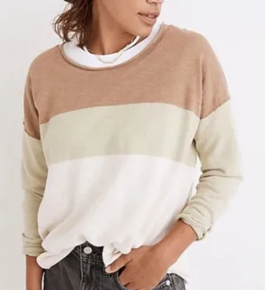 Madewell Palmdale Pullover Sweater in Colorblock‎ Stripe size S thumbnail 1