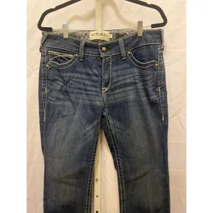 Ariat Real Straight Icon Jeans - Womens Size 31R - Blue thumbnail 4