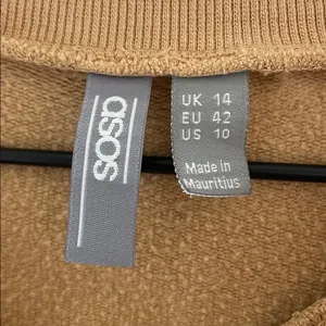 ASOS Boxy Cropped Long Sleeve Crewneck Pullover Sweatshirt Size 10 thumbnail 6
