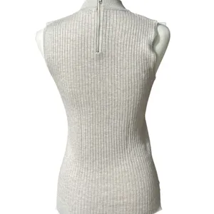 89th & Madison Cream Ribbed Fitted Tank Top thumbnail 7