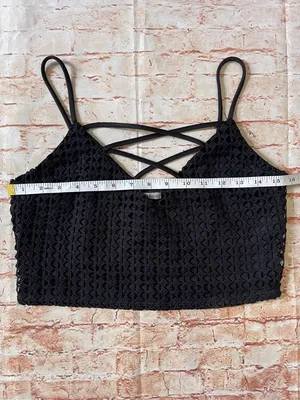 Charlotte Russe Black Strappy Cropped Tank Top thumbnail 2