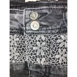 L.E.I Ashley Low Rise Cut-Off Denim Short Women's Junior Size 11 Black‎ Raw Hem thumbnail 4