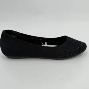 Harborsides Flats Womens 6W Wide Black Studded NANNIE Ballet Slip On Memory Foam thumbnail 2