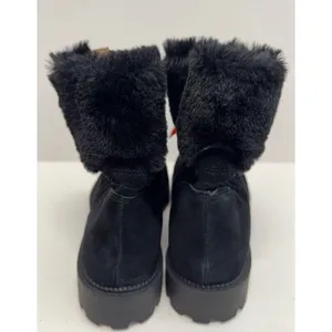 Blondo Hayven Waterproof Suede Faux Fur Zip Lug Sole‎ Boots Black Size 7 NEW thumbnail 4