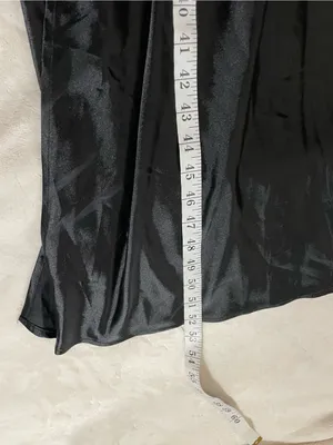 International Concepts Satin Like Lace-Trim Slip Long Nightgown Black Size M NWT thumbnail 7