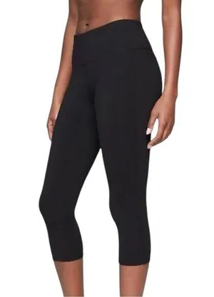Athleta Black Chaturanga Cropped Capri Pants size Small thumbnail 1