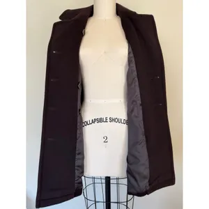 Vintage Calvin Klein 100% Merino Wool Chocolate Brown Double-Breasted Peacoat thumbnail 6
