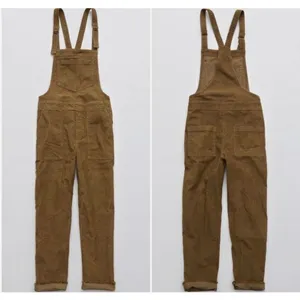 Aerie Bib Overalls Corduroy Werk N Play Women’s XS Brown Suspender Baggy Y2K thumbnail 3