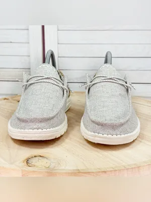 Hey Dude Wendy Chambray Woven Loafers Java Beige Women 8 Casual Streetwear thumbnail 2