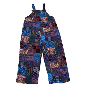 Women's Stitched Summer Good Vibes Vintage‎ Hippie Overalls - Size Large L thumbnail 7