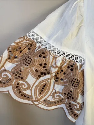 Love by Design Southhampton embroidered button front white cotton maxidress sz S thumbnail 9