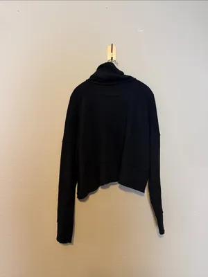 We The Free Highland Black Waffle Knit Oversized Turtleneck Size‎ Small thumbnail 6