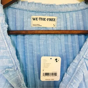 Free People WE THE FREE Meant To Be Ribbed‎ Cropped Short Sleeve Tee Top Size Small New thumbnail 5