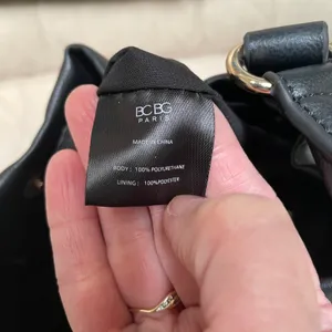 BCBG Paris‎ fringe bucket bag black vegan drawstring shoulder convertible NEW thumbnail 12