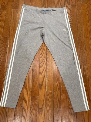 Adidas Kids Gray Joggers with White Stripes thumbnail 1
