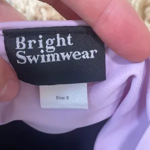 NWOT Bright swimwear purple bandeau swimsuit bikini top with tie straps! thumbnail 2