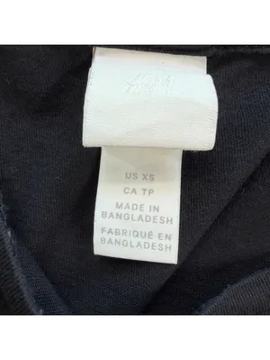 H&M Black Front Knot Crop T-Shirt Women’s XS Baby Tee Short Sleeve 100% Cotton thumbnail 5