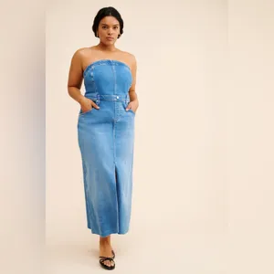 Pilcro The Madi Front-Slit Denim Dress thumbnail 4