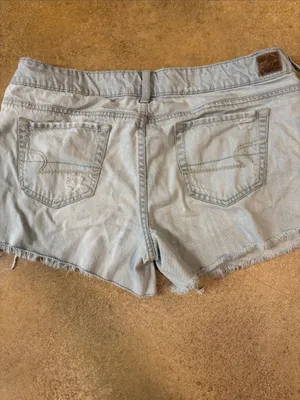 American Eagle Outfitters Light Wash Distressed Denim Cutoff Shorts thumbnail 2