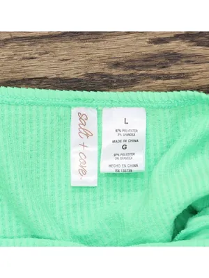 NWT Salt + Cove Juniors Rib Scrunch Cover-up Skirt SC251008MB Mint Tea Green L thumbnail 6