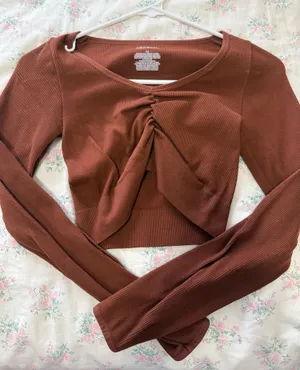Brown Wild Fable Cropped Long Sleeve thumbnail 1