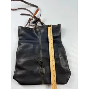 Dooney Bourke Leather Crossbody Bag Flap Top‎ Black Designer Purse thumbnail 10