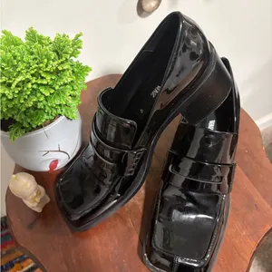 Zara Patented leather platform penny loafers thumbnail 4