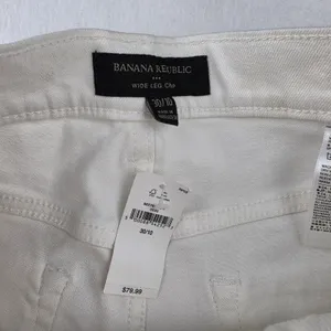 Banana Republic Womens 30/10 High Rise Wide Leg Crop Jeans Pure White 862762 thumbnail 5