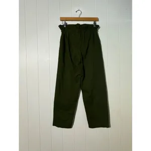 Urban Outfitters XS Olive Green Paperbag Waist Cotton Pants thumbnail 6