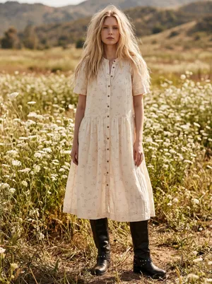 Free People Dainty Ethereal Cottage Bella Mae Midi Dress Vanilla Floral Small thumbnail 15