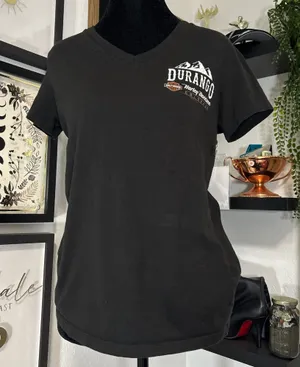 Harley-Davidson Durango Colorado V-Neck T-Shirt Black Graphic Tee Small Biker thumbnail 1