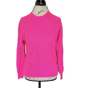 Gap Womens Sweater Size XS Ribbed Waffle Pullover Fuchsia Pink Long Sleeve thumbnail 4