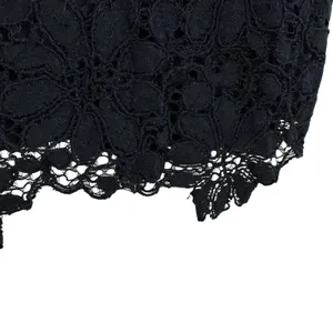 BB Dakota Black Lace Cotton Blend Round Neck V-Neck Back Lined‎ Tank Blouse XS thumbnail 4