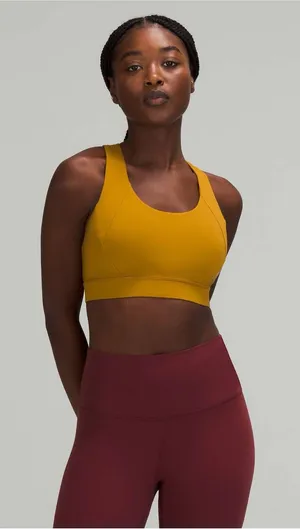Lululemon Free to be Elevated sport bra gold spice mustard yoga Pilates gym 2 thumbnail 1