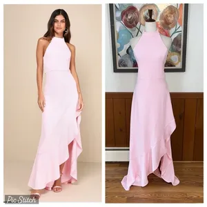 Beautiful New Lulu’s Majestic Perfection Pink Ruffle Gown! thumbnail 2