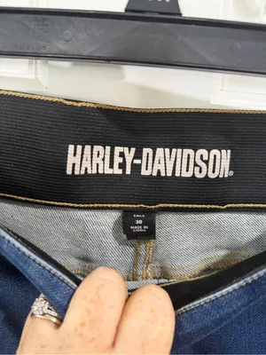 Harley-Davidson Women's Straight Leg Dark Blue Stretch Jeans Size 30 Tall Long thumbnail 3