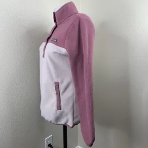Columbia Benton Springs Half Snap Button Pullover Sweatshirt Sz S Pink *flaws thumbnail 4