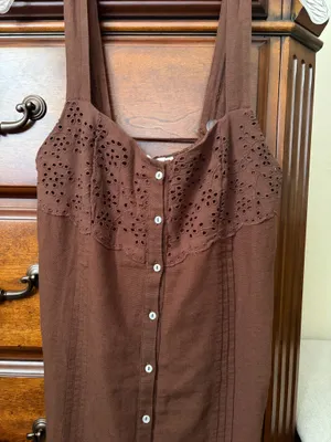 American Eagle brown mini button up dress tie back thumbnail 2