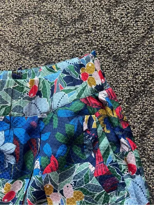 Anthropologie Maeve Blue Multicolor Brightly Floral Pleated Mini Skirt thumbnail 2