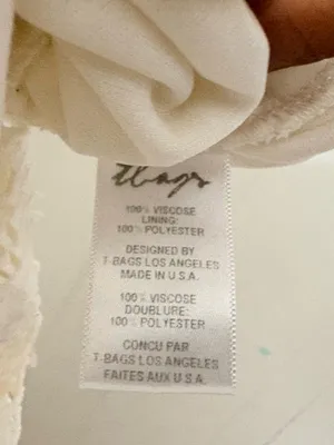 T-Bags Los Angeles Ivory Crochet Lace Long Sleeve Mini Dress Size L thumbnail 10