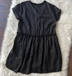 Black Ruffle Trim Loose Dress thumbnail 7