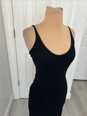 Skims Smooth Lounge Skimpy Scoop Neck Dress Obsidian thumbnail 6