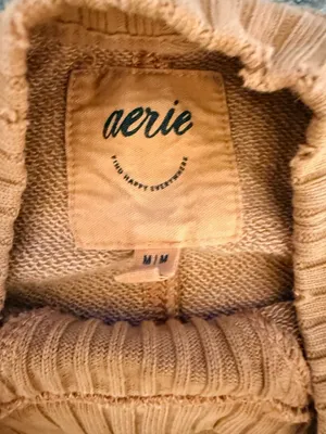 Aerie Burnt Orange Ribbed Oversized Crew Neck Sweatshirt thumbnail 4
