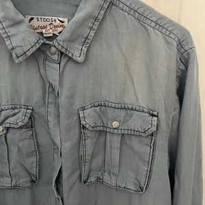 Stoosh Vintage Denim Button Up Top Women’s M Long Sleeve Western Cowgirl‎ Shirt thumbnail 5