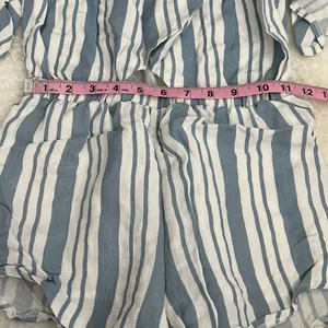 5/$30 🎈 Kimchi blue XS blue‎ and white stripe off shoulder romper thumbnail 9