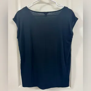 Ann Taylor Black Blouse with Tie Detail thumbnail 2