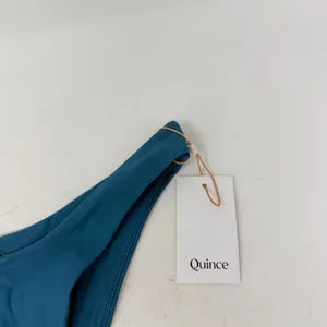 Quince‎ Italian High Leg Bikini Bottom Lagoon Teal Blue NEW Womens Medium thumbnail 3