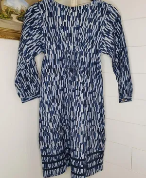 Mata Traders NWT All Gathered Up Dress Blue 3/4 Sleeve Size Small thumbnail 4