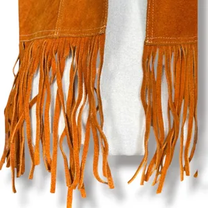 Vintage Suede Leather Fringe Vest Desert Boho Western Hippie Festival Rust Tan thumbnail 5