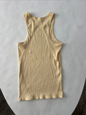Rag & Bone Essential Rib Knit Tank Top Organic Pima Cotton Butter Yellow M $95 thumbnail 6